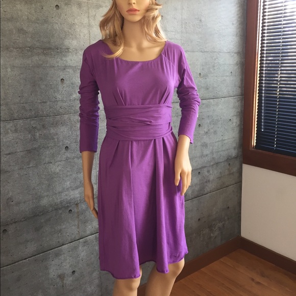 Velvet by Graham & Spencer Dresses & Skirts - Velvet  grape cotton scoop neck dress with sash. M